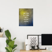 Voeg uw aangepaste tekst Geel en Blauw Grunge toe Poster (Thuiskantoor)