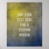 Voeg uw aangepaste tekst Geel en Blauw Grunge toe Poster (Voorkant)