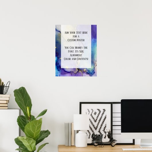 Voeg uw aangepaste tekst kleurrijke Abstracte alco Poster (Thuiskantoor)