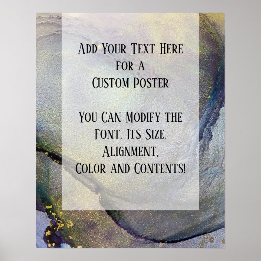 Voeg uw aangepaste tekst organische Abstracte alco Poster (Voorkant)