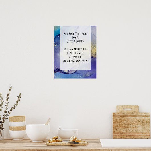 Voeg uw aangepaste tekst organische Abstracte alco Poster (Keuken)