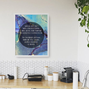 Voeg uw aangepaste tekst organische Abstracte alco Poster