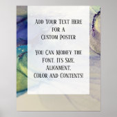 Voeg uw aangepaste tekst organische Abstracte alco Poster (Voorkant)