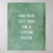 Voeg uw aangepaste tekst toe Subtle Turquoise Grun Poster (Voorkant)