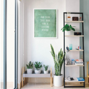 Voeg uw aangepaste tekst toe Subtle Turquoise Grun Poster