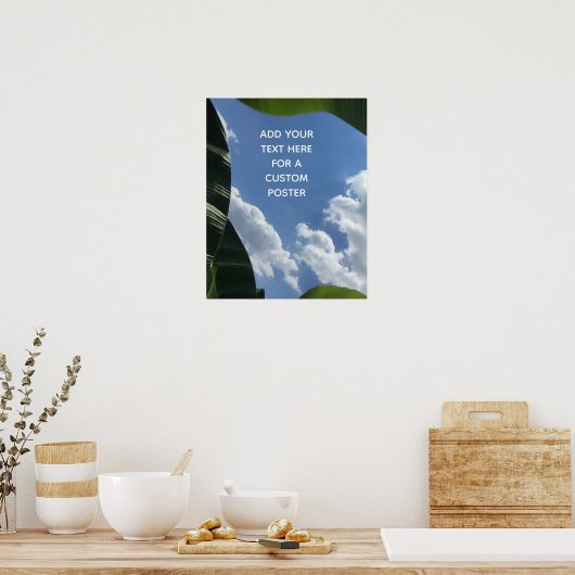Voeg uw aangepaste tekst Tropische bananenbladeren Poster (Keuken)