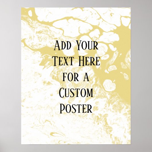 Voeg uw aangepaste tekst Wit & Custard geel marmer Poster (Voorkant)