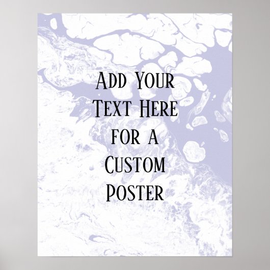 Voeg uw aangepaste tekst Wit & Lavendel Marmer Poster (Voorkant)