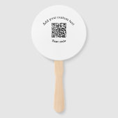 Voeg uw aangepaste tekstscan QR-code bedrijf toe  Handwaaier (Achterkant)
