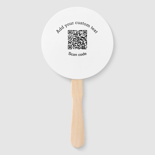 Voeg uw aangepaste tekstscan QR-code bedrijf toe  Handwaaier (Voorkant)