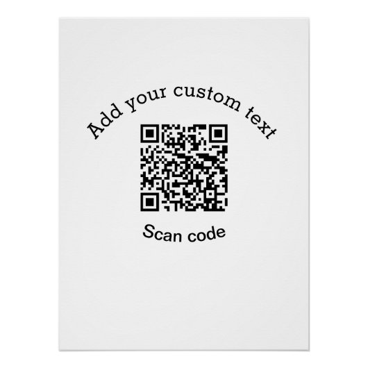 Voeg uw aangepaste tekstscan QR-code bedrijf toe Perfect Poster (Voorkant)