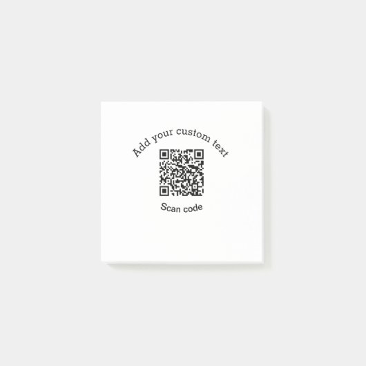 Voeg uw aangepaste tekstscan QR-code bedrijf toe  Post-it® Notes (Voorkant)