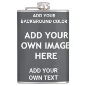 Voeg uw achtergrondkleur, uw afbeelding, jouw teks heupfles (Voorkant)