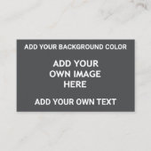 Voeg uw achtergrondkleur, uw afbeelding, jouw teks visitekaartje (Voorkant)