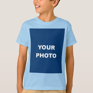 Voeg uw Afbeelding foto Afbeelding licht blauw Log T-shirt