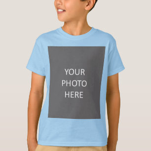 Voeg uw Afbeelding foto Afbeelding licht blauw Log T-shirt