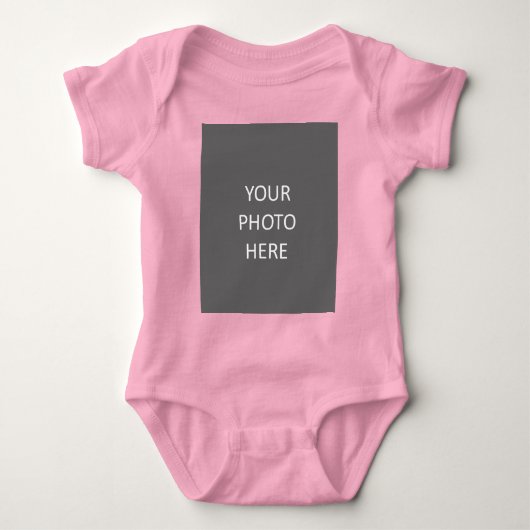 Voeg uw Afbeelding Foto Afbeelding Logo Roze toe Romper (Voorkant)