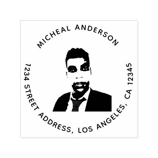 Voeg uw Afbeelding of Logo-adres toe Rond Douane Zelfinktende Stempel (Design)