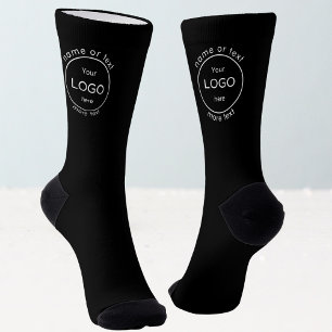 Voeg uw bedrijf business shop logo promo zwart sokken
