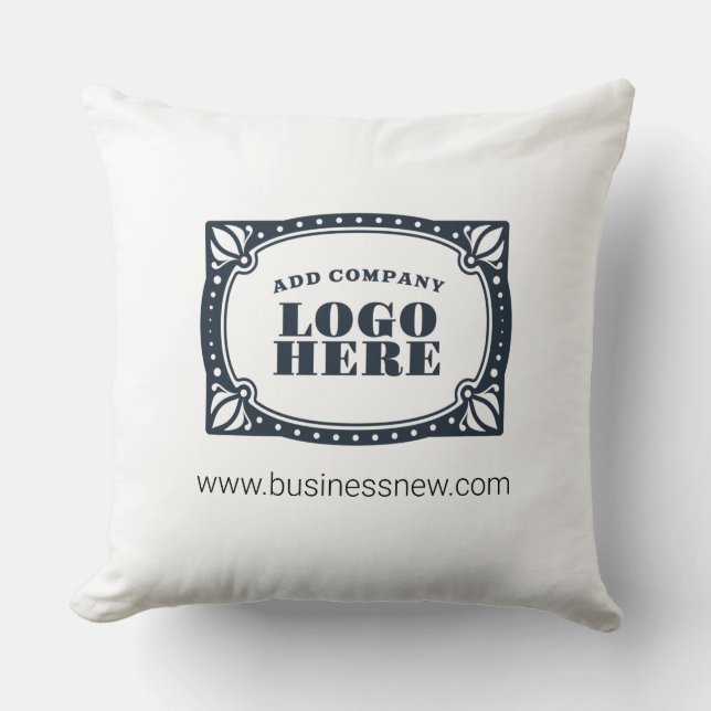 Voeg uw bedrijf merk Logo en website op maat Kussen (Voorkant)