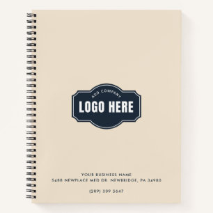 Voeg uw bedrijf toe Logo Elegant Minimalist Custom Notitieboek