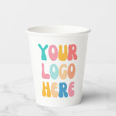 Voeg uw bedrijf toe Logo Modern Minimal Simple Papieren Bekers (Achterkant)