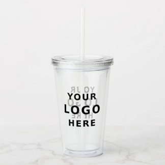 Voeg uw bedrijf toe Logo Simple Minimal Promotiona Acryl Drinkbeker