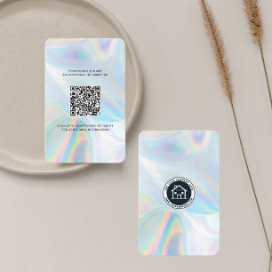 Voeg Uw BedrijfsLogo en QR DIY Holographic van de Visitekaartje