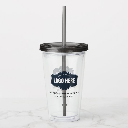 Voeg Uw BedrijfsLogo en Slogan toe Acryl Drinkbeker (Voorkant)