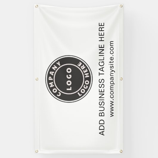 Voeg Uw BedrijfsLogo en Website van het Bedrijf to Spandoek (Verticaal)