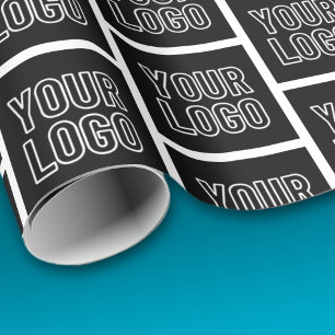 Voeg uw bedrijfslogo, foto of geüpload ontwerp toe cadeaupapier
