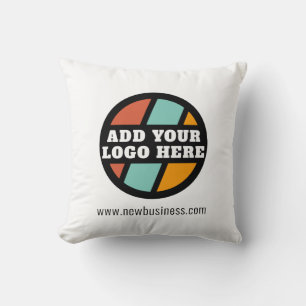 Voeg uw bedrijfslogo website bedrijf showroom toe kussen