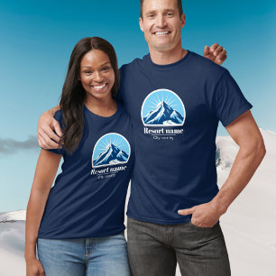 Voeg uw berg- of skigebied naam kleding toe t-shirt