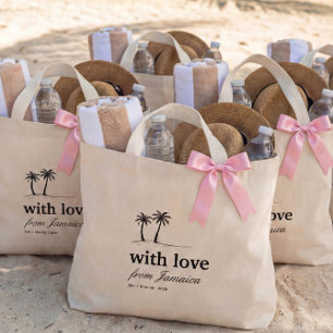 Voeg uw bestemming trouwzakken toe voor welkom mini tote bag