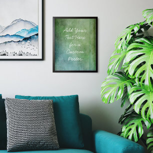 Voeg uw Blauwgroen Tekst van de Douane en Groene B Poster