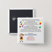 Voeg uw Button Kinderinfo Square toe (Voorkant /achterkant)