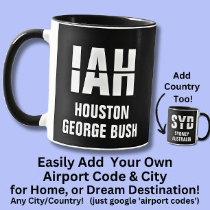Voeg uw code & stad, luchthavencode IAH HOUSTON to Mok