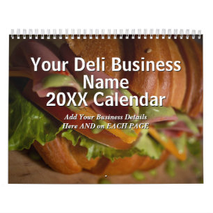 Voeg uw Deli Business Name Details 20xx toe Kalender