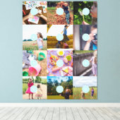 Voeg uw eigen 12 foto's  kaart Pri toe Canvas Afdruk (Insitu (Houten vloer))