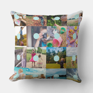 Voeg uw eigen 16 Photo  Collage Cushion toe Kussen