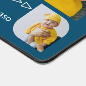 Voeg uw eigen 4 foto's en tekst gepersonaliseerd bureaumat (Hoek)