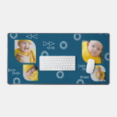 Voeg uw eigen 4 foto's en tekst gepersonaliseerd bureaumat (Keyboard & Muis)