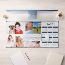Voeg uw eigen 6 foto collage toe met 2027 kalender