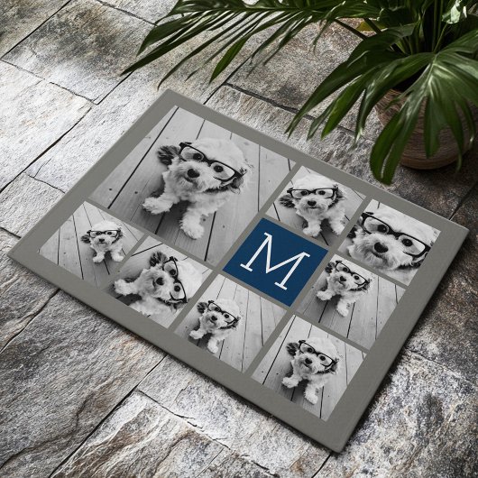 Voeg uw eigen 8 Fotocollage toe — KAN KLEUR bewerk Deurmat