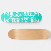 Voeg uw eigen Aangepaste Naam Aangepaste Turquoise Skateboard (Horizontaal)