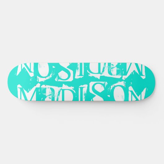 Voeg uw eigen Aangepaste Naam Aangepaste Turquoise Skateboard (Horizontaal)