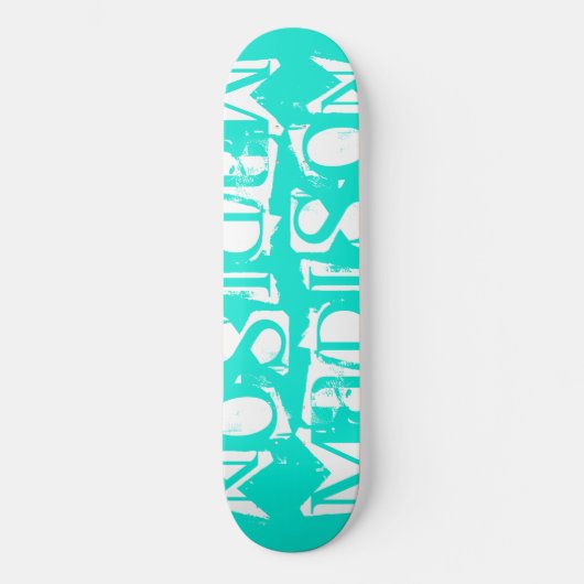 Voeg uw eigen Aangepaste Naam Aangepaste Turquoise Skateboard (Voorkant)