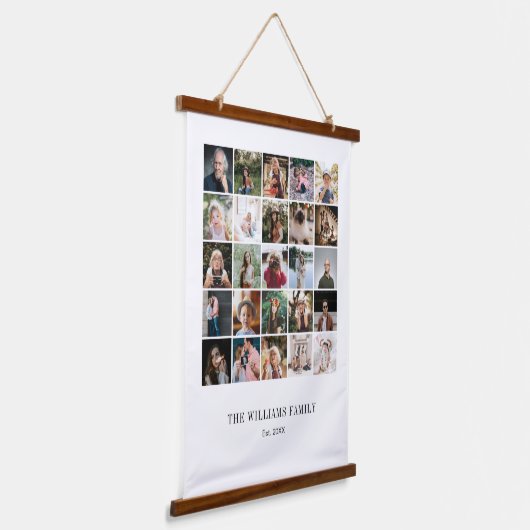 Voeg uw eigen aangepaste reeks 25 fotocollage toe hangend wandkleed (Gebogen)