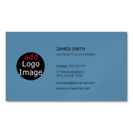 Voeg uw eigen Afbeelding  stijlvol mosterdblauw to Magnetisch Visitekaartje