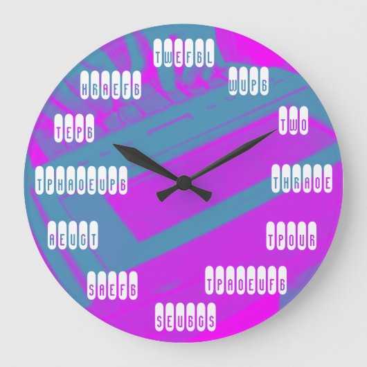 Voeg uw eigen back-gronddocumentatieklok toe grote klok (Voorkant)